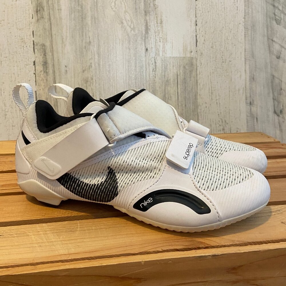Nike Women's Size 7 SuperRep Cycle Shoes White Hook/Loop Closure